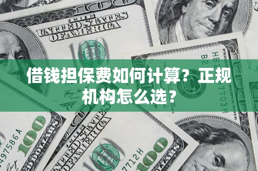 武汉借钱担保费如何计算？正规机构怎么选？