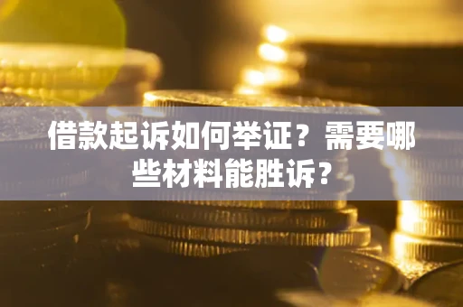 武汉借款起诉如何举证？需要哪些材料能胜诉？