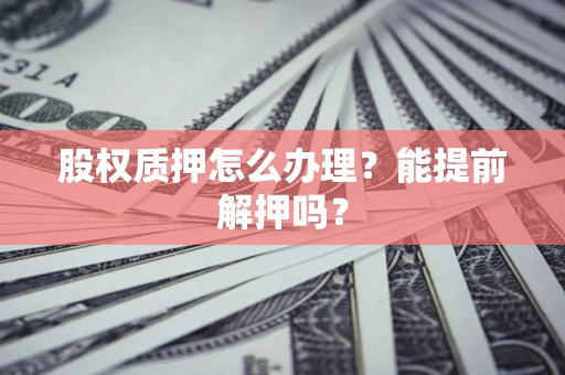 武汉股权质押怎么办理？能提前解押吗？